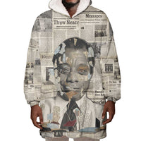 James Baldwin Wearable Blanket Hoodie Vintage Newspaper Style