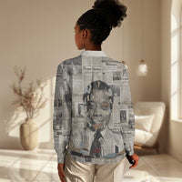 James Baldwin Women Casual Shirt Vintage Newspaper Style
