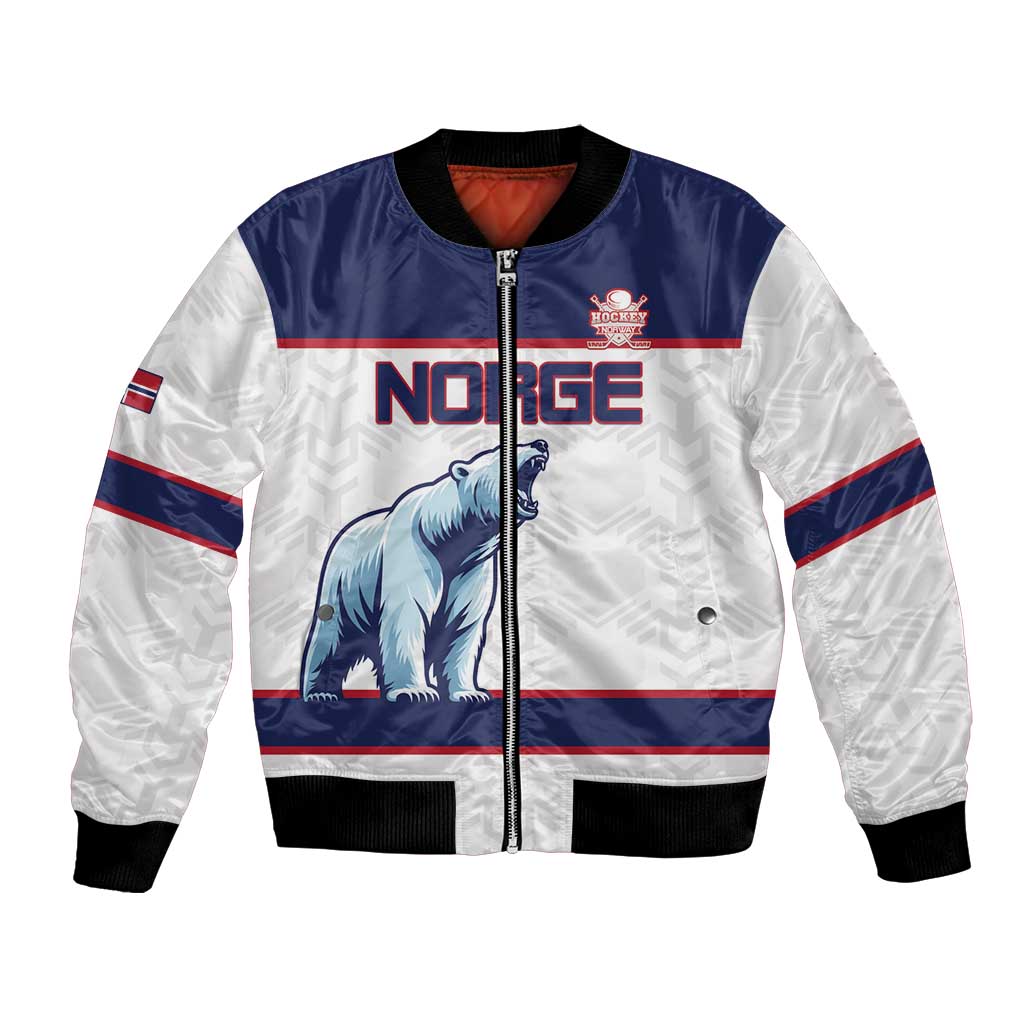 Custom Norway Ice Hockey 2026 Bomber Jacket Come On Polar Bears