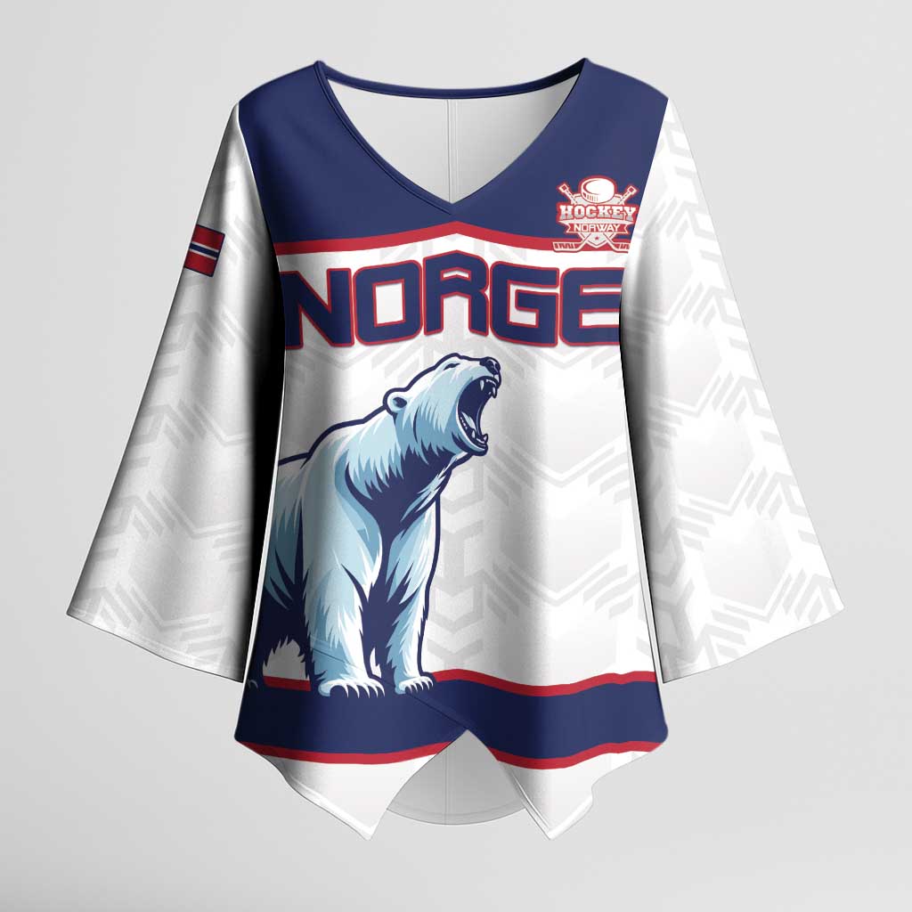 Custom Norway Ice Hockey 2026 Kimono Sleeve Blouse Come On Polar Bears