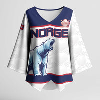 Custom Norway Ice Hockey 2026 Kimono Sleeve Blouse Come On Polar Bears