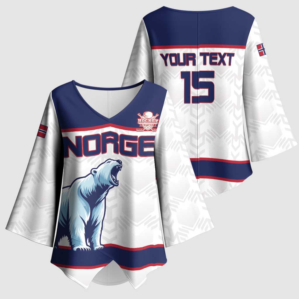 Custom Norway Ice Hockey 2026 Kimono Sleeve Blouse Come On Polar Bears