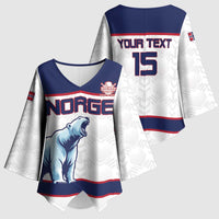 Custom Norway Ice Hockey 2026 Kimono Sleeve Blouse Come On Polar Bears