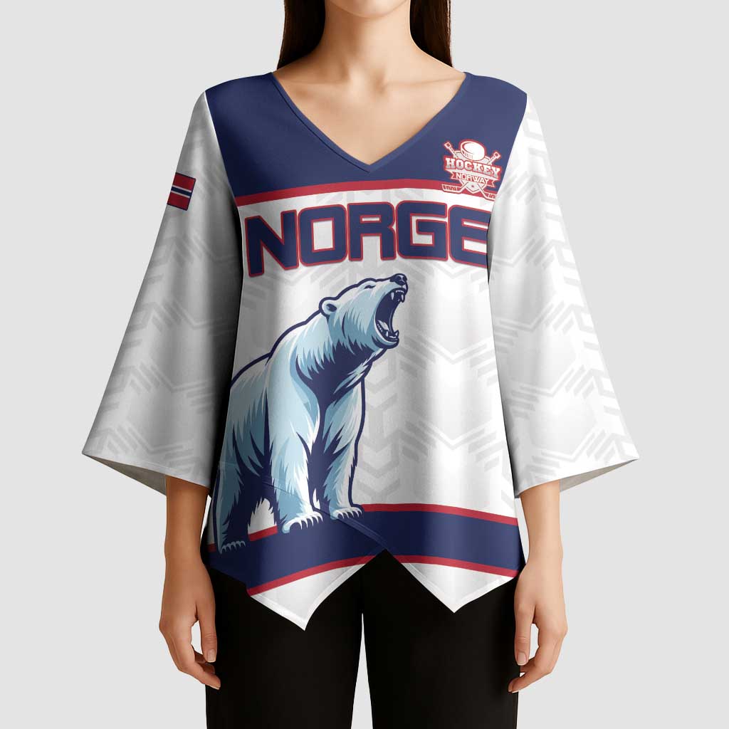 Custom Norway Ice Hockey 2026 Kimono Sleeve Blouse Come On Polar Bears