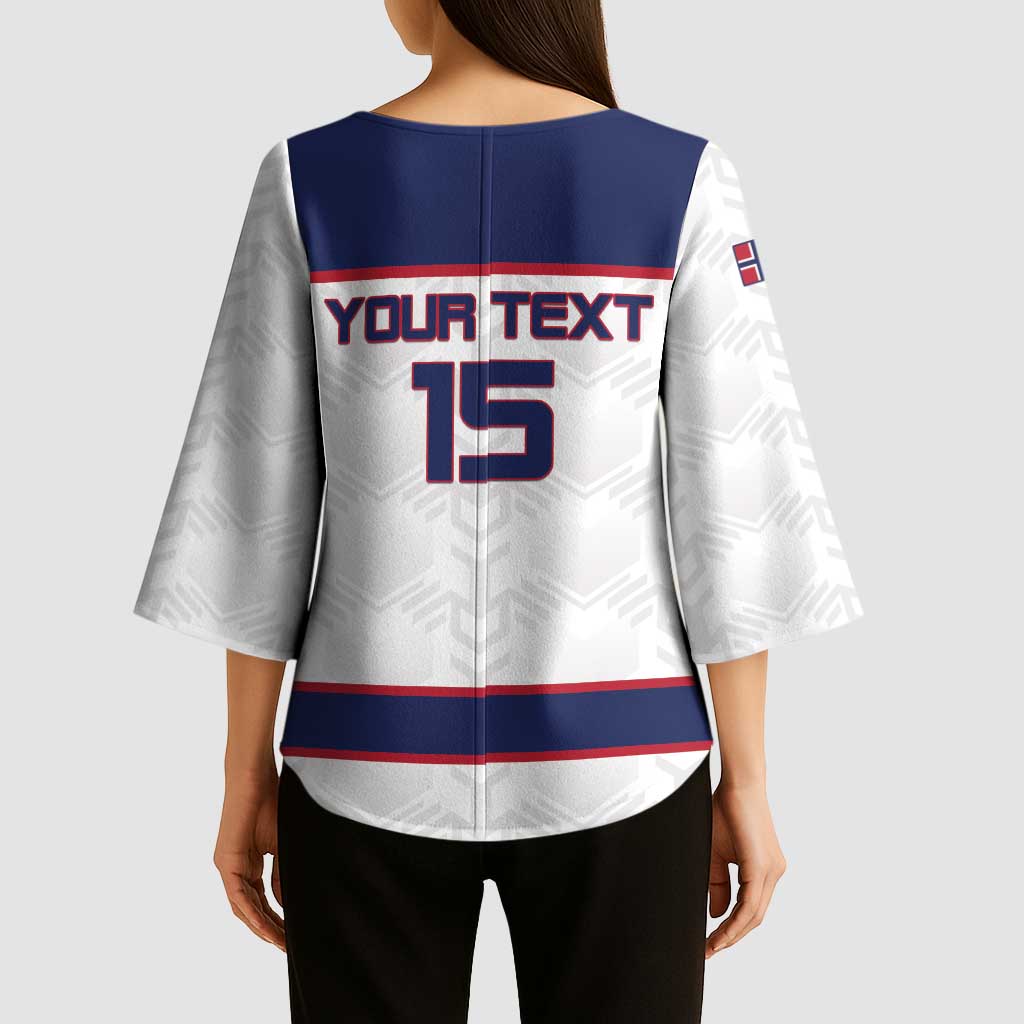 Custom Norway Ice Hockey 2026 Kimono Sleeve Blouse Come On Polar Bears