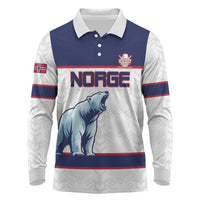 Custom Norway Ice Hockey 2026 Long Sleeve Polo Shirt Come On Polar Bears