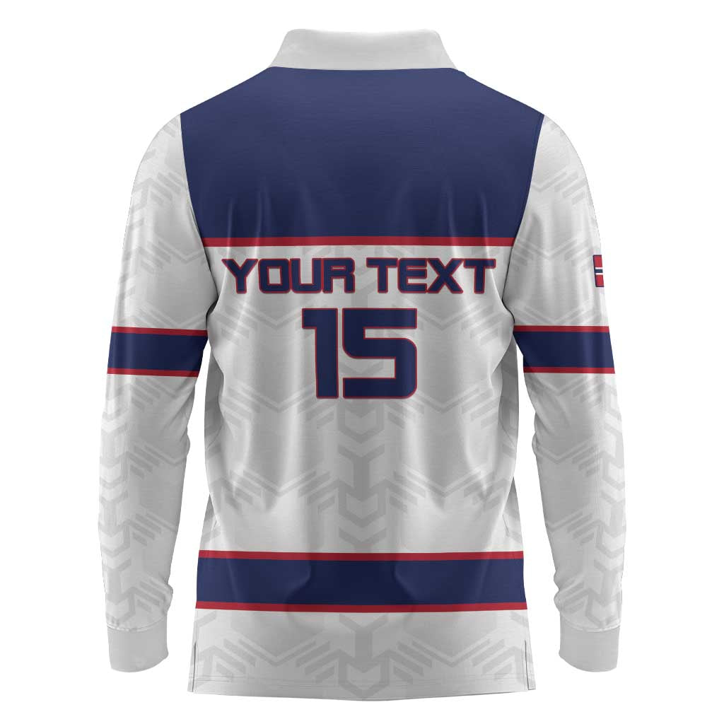 Custom Norway Ice Hockey 2026 Long Sleeve Polo Shirt Come On Polar Bears