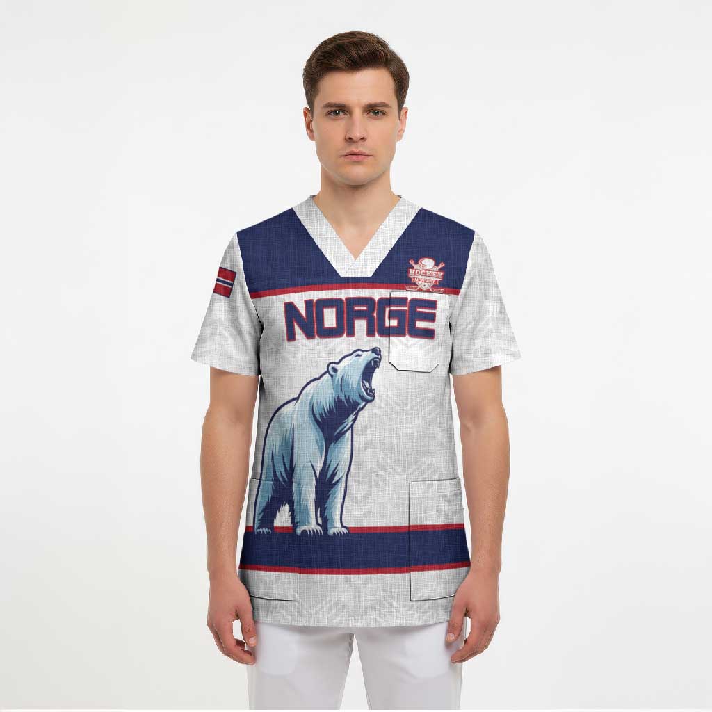 Custom Norway Ice Hockey 2026 Scrub Top Come On Polar Bears