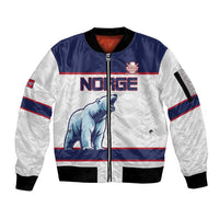 Custom Norway Ice Hockey 2026 Sleeve Zip Bomber Jacket Come On Polar Bears