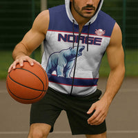 Custom Norway Ice Hockey 2026 Sleeveless Zip Hoodie Come On Polar Bears