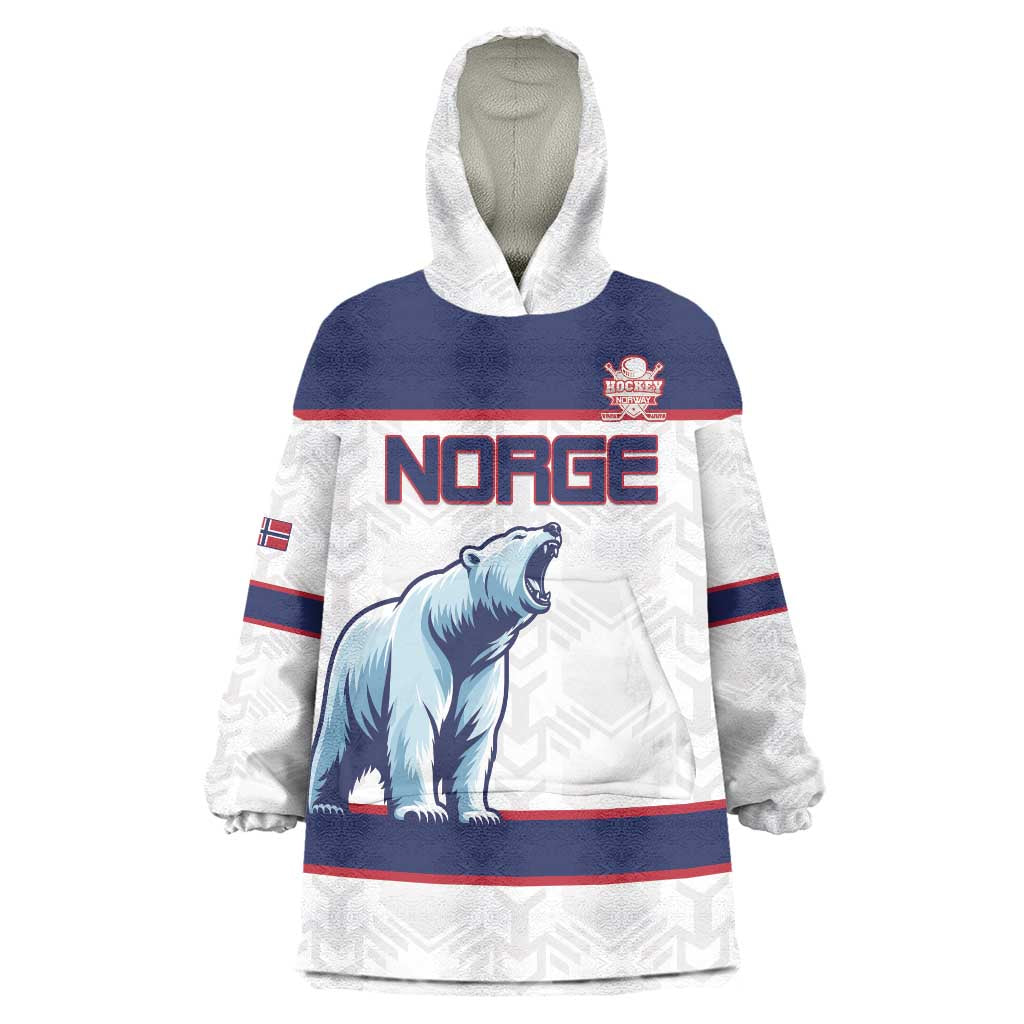 Custom Norway Ice Hockey 2026 Wearable Blanket Hoodie Come On Polar Bears