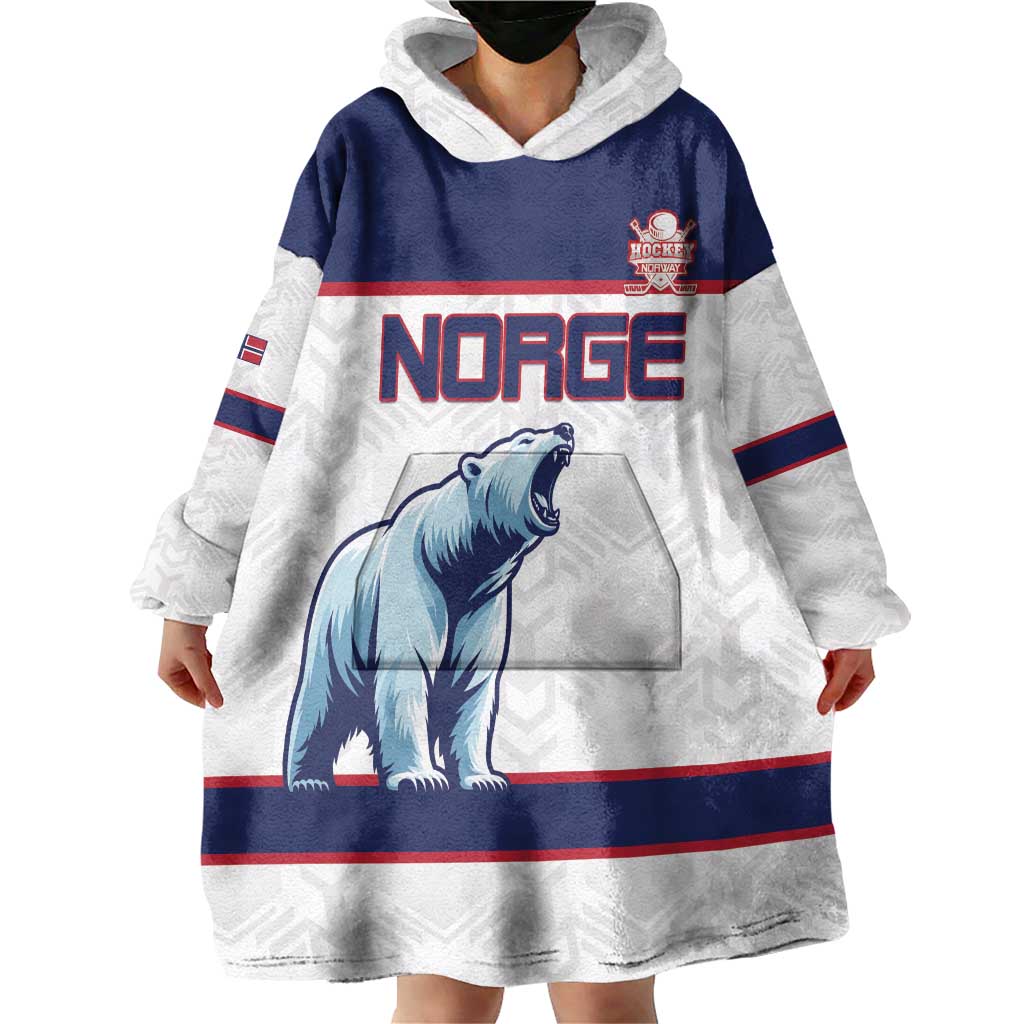 Custom Norway Ice Hockey 2026 Wearable Blanket Hoodie Come On Polar Bears
