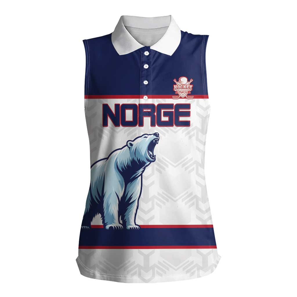 Custom Norway Ice Hockey 2026 Women Sleeveless Polo Shirt Come On Polar Bears