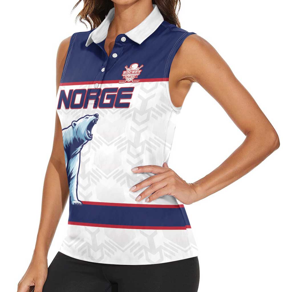 Custom Norway Ice Hockey 2026 Women Sleeveless Polo Shirt Come On Polar Bears