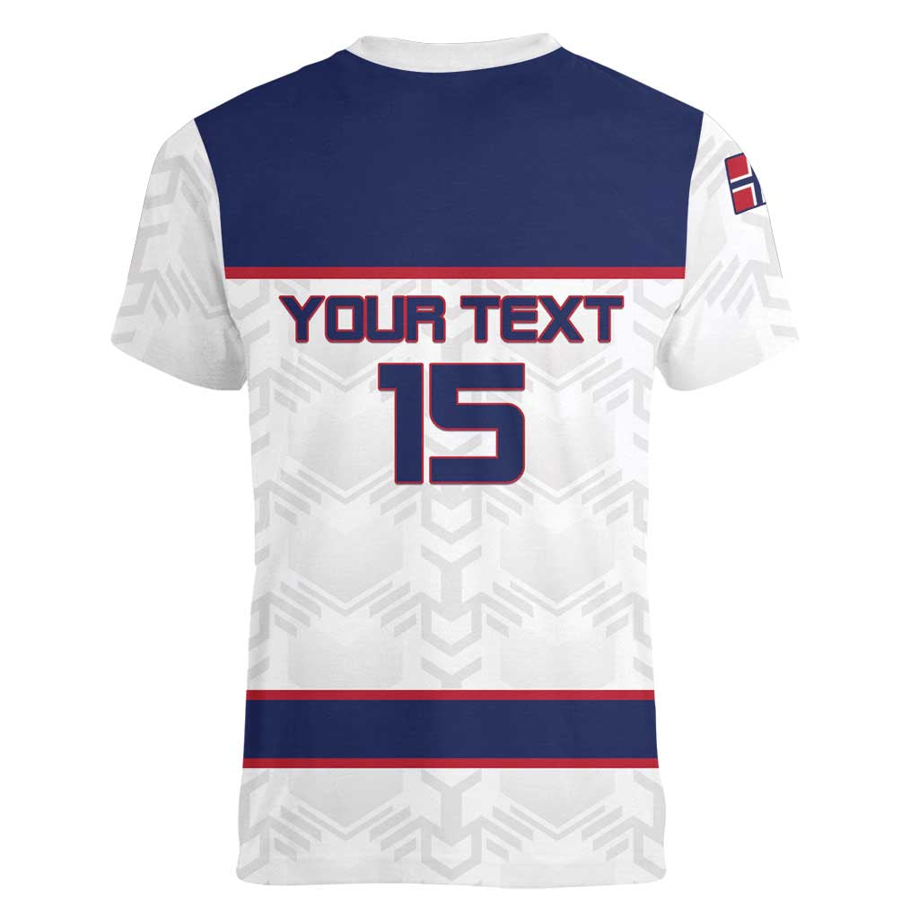 Custom Norway Ice Hockey 2026 Women V-Neck T-Shirt Come On Polar Bears