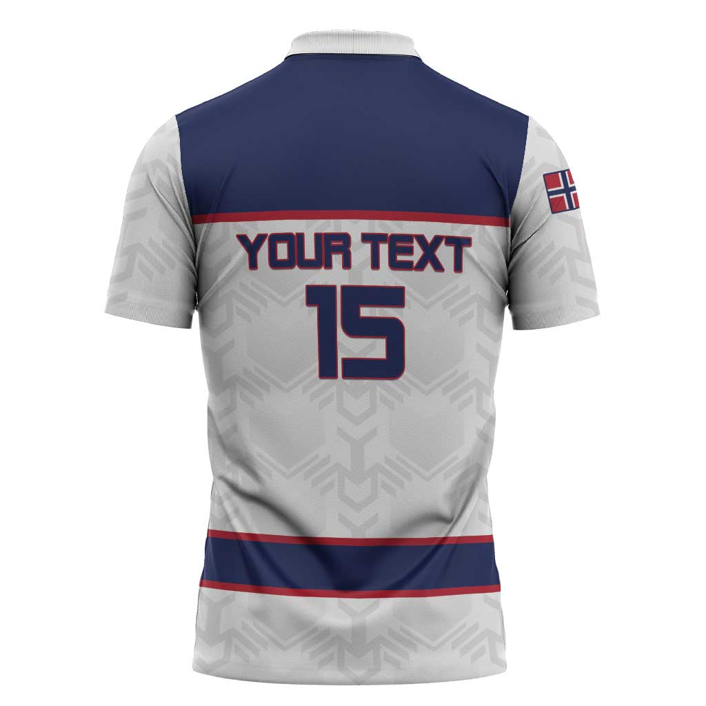 Custom Norway Ice Hockey 2026 Zipper Polo Shirt Come On Polar Bears