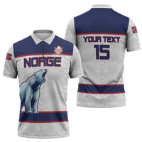 Custom Norway Ice Hockey 2026 Zipper Polo Shirt Come On Polar Bears