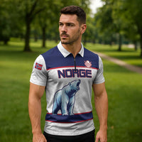 Custom Norway Ice Hockey 2026 Zipper Polo Shirt Come On Polar Bears
