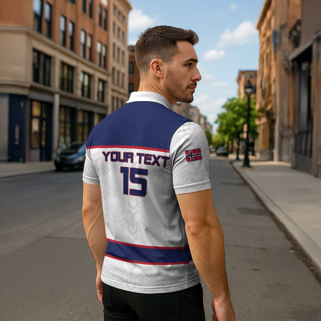 Custom Norway Ice Hockey 2026 Zipper Polo Shirt Come On Polar Bears