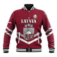 Custom Latvia Ice Hockey 2026 Baseball Jacket Never Backs Down