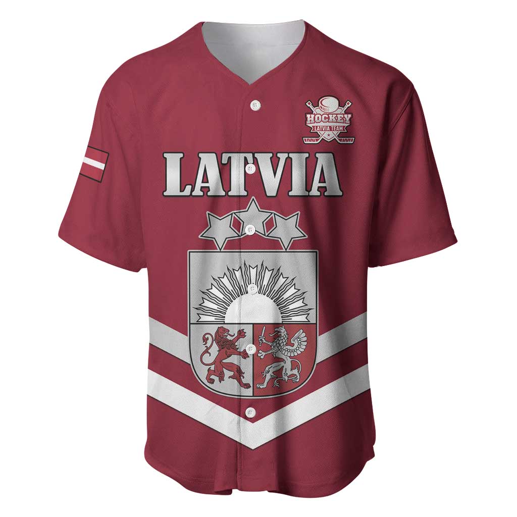 Custom Latvia Ice Hockey 2026 Baseball Jersey Never Backs Down