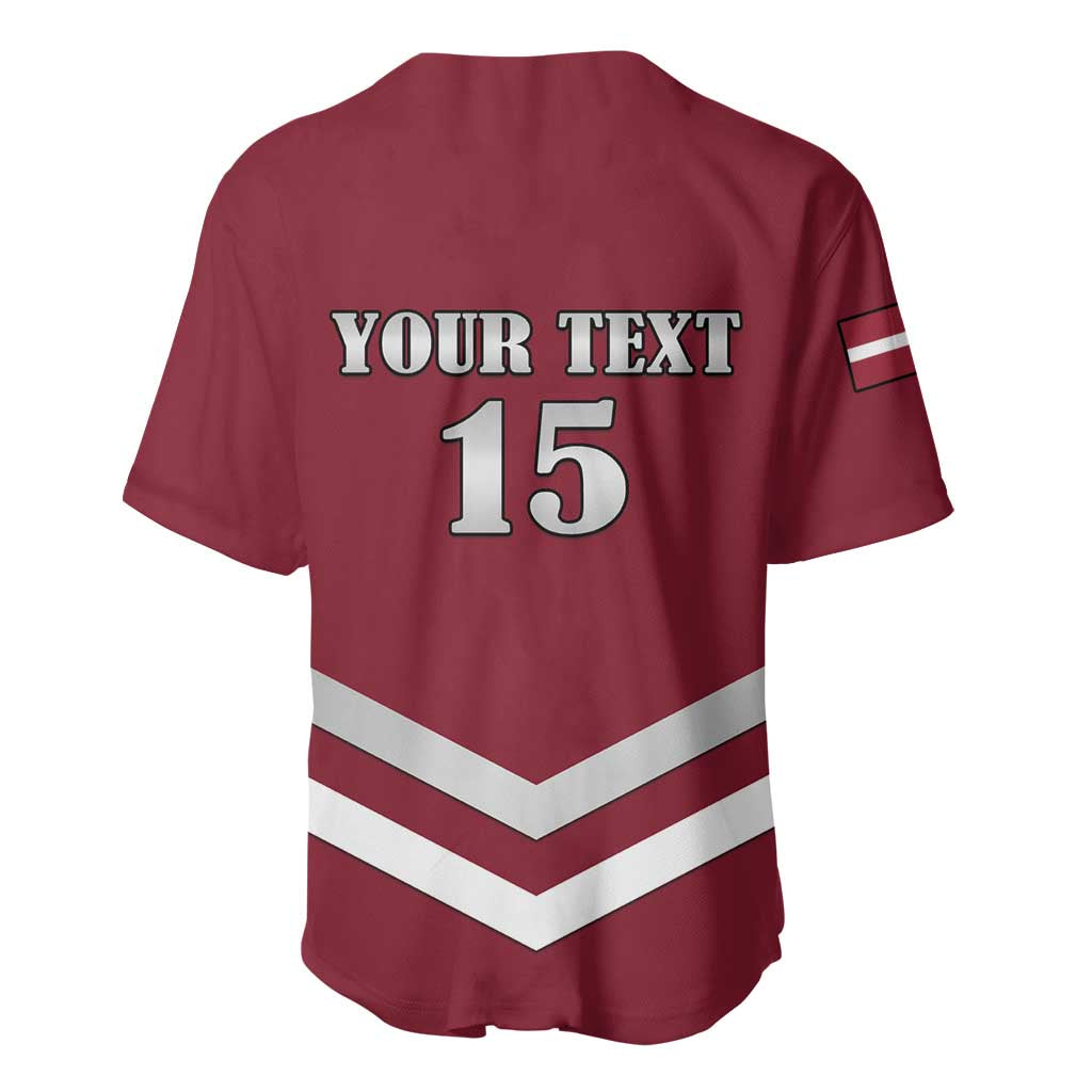 Custom Latvia Ice Hockey 2026 Baseball Jersey Never Backs Down