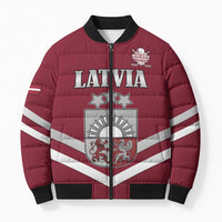 Custom Latvia Ice Hockey 2026 Bomber Puffer Jacket Never Backs Down
