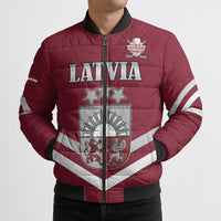 Custom Latvia Ice Hockey 2026 Bomber Puffer Jacket Never Backs Down