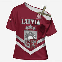 Custom Latvia Ice Hockey 2026 Cross Shoulder Shirt Never Backs Down