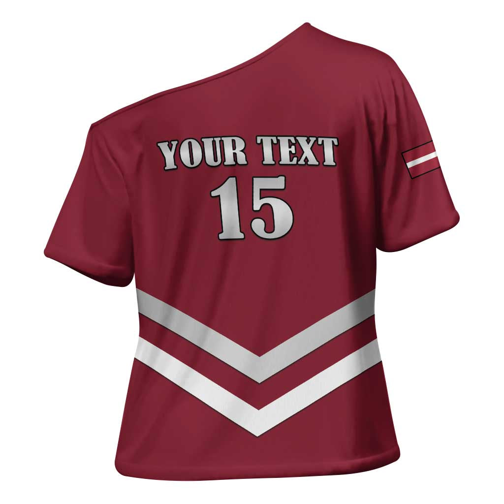 Custom Latvia Ice Hockey 2026 Cross Shoulder Shirt Never Backs Down