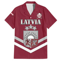 Custom Latvia Ice Hockey 2026 Hawaiian Shirt Never Backs Down