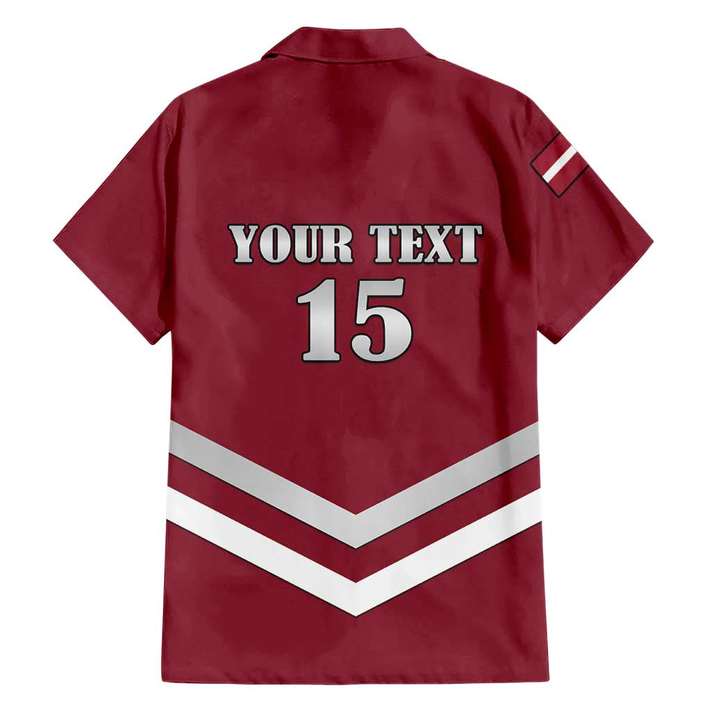 Custom Latvia Ice Hockey 2026 Hawaiian Shirt Never Backs Down