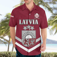 Custom Latvia Ice Hockey 2026 Hawaiian Shirt Never Backs Down