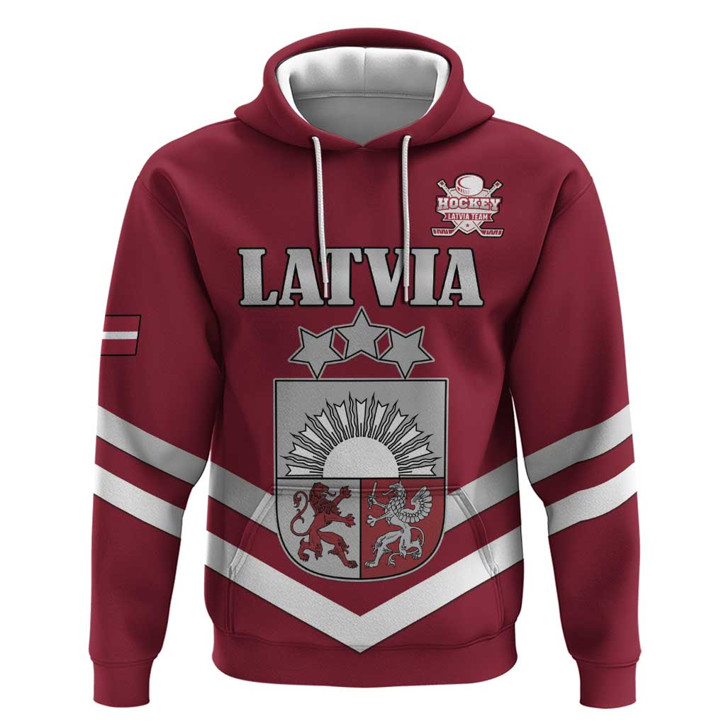 Custom Latvia Ice Hockey 2026 Hoodie Never Backs Down