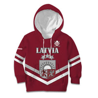 Custom Latvia Ice Hockey 2026 Kid Hoodie Never Backs Down