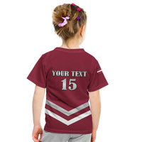 Custom Latvia Ice Hockey 2026 Kid T Shirt Never Backs Down