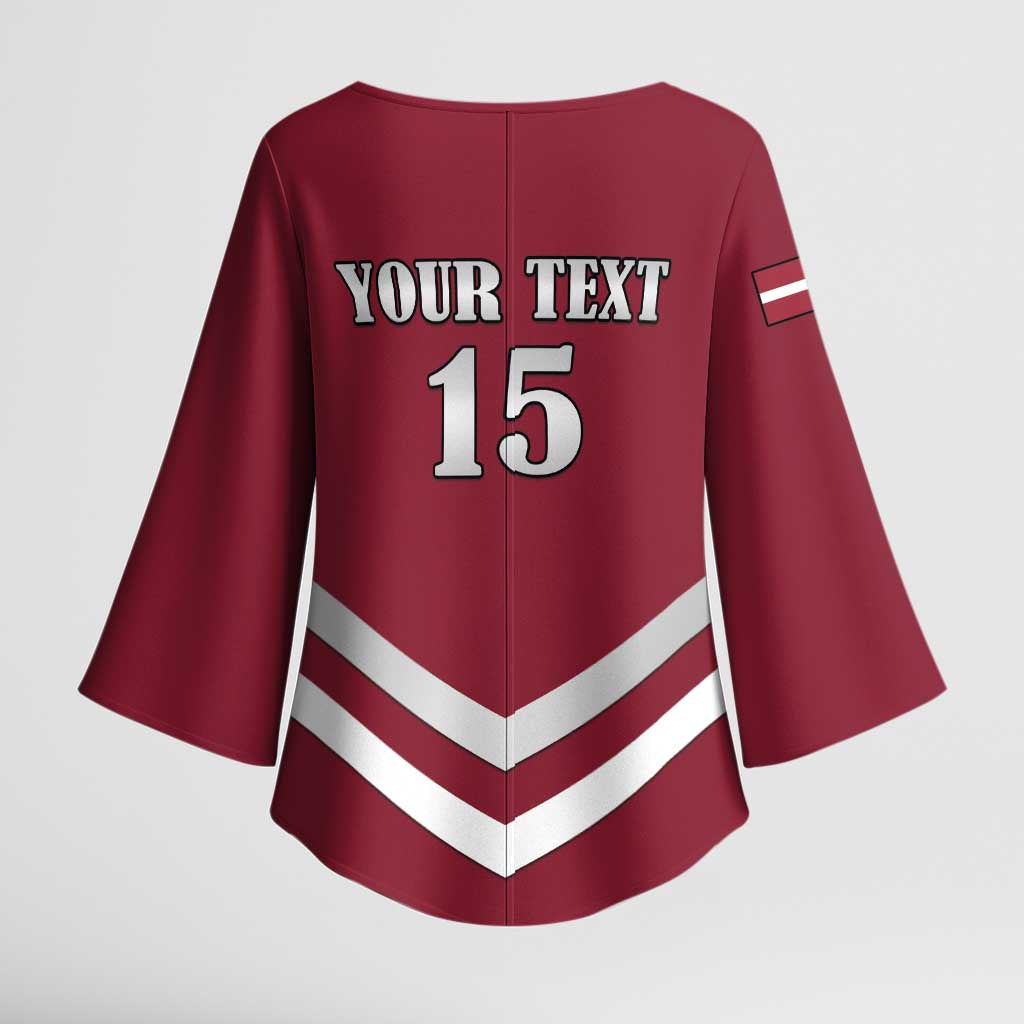 Custom Latvia Ice Hockey 2026 Kimono Sleeve Blouse Never Backs Down