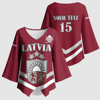 Custom Latvia Ice Hockey 2026 Kimono Sleeve Blouse Never Backs Down