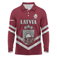 Custom Latvia Ice Hockey 2026 Long Sleeve Polo Shirt Never Backs Down