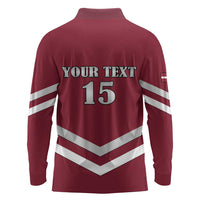 Custom Latvia Ice Hockey 2026 Long Sleeve Polo Shirt Never Backs Down