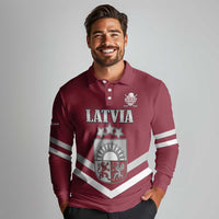 Custom Latvia Ice Hockey 2026 Long Sleeve Polo Shirt Never Backs Down