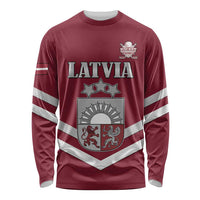 Custom Latvia Ice Hockey 2026 Long Sleeve Shirt Never Backs Down