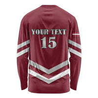 Custom Latvia Ice Hockey 2026 Long Sleeve Shirt Never Backs Down