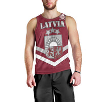 Custom Latvia Ice Hockey 2026 Men Tank Top Never Backs Down