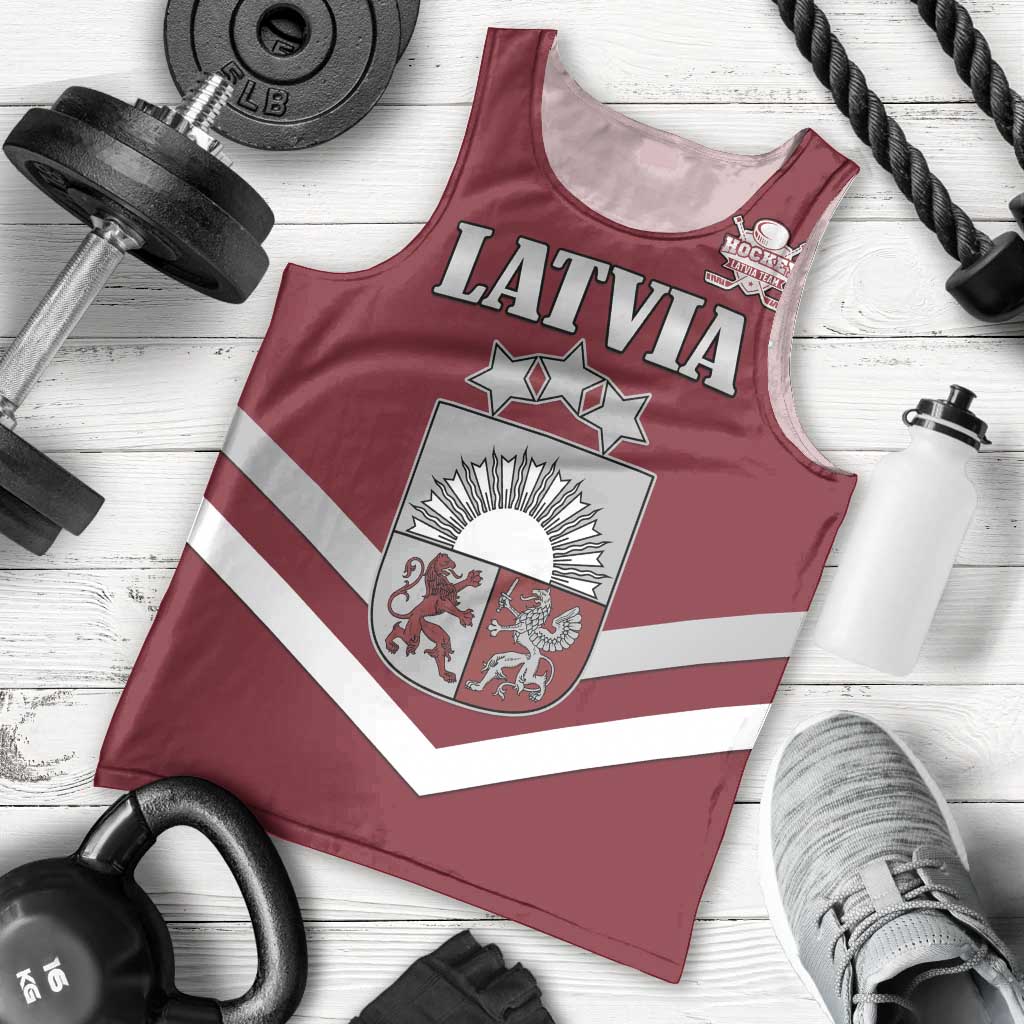 Custom Latvia Ice Hockey 2026 Men Tank Top Never Backs Down