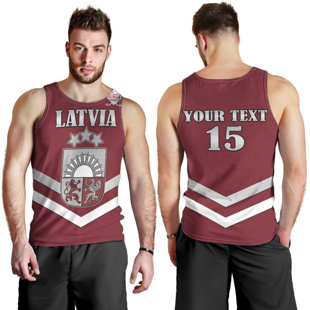Custom Latvia Ice Hockey 2026 Men Tank Top Never Backs Down