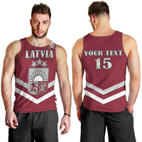 Custom Latvia Ice Hockey 2026 Men Tank Top Never Backs Down