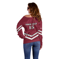 Custom Latvia Ice Hockey 2026 Off Shoulder Sweater Never Backs Down