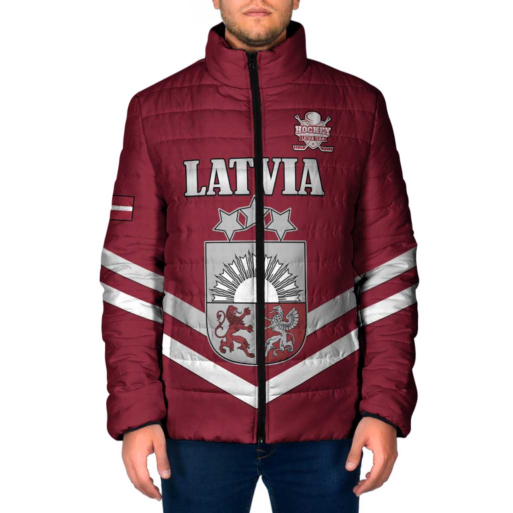 Custom Latvia Ice Hockey 2026 Padded Jacket Never Backs Down