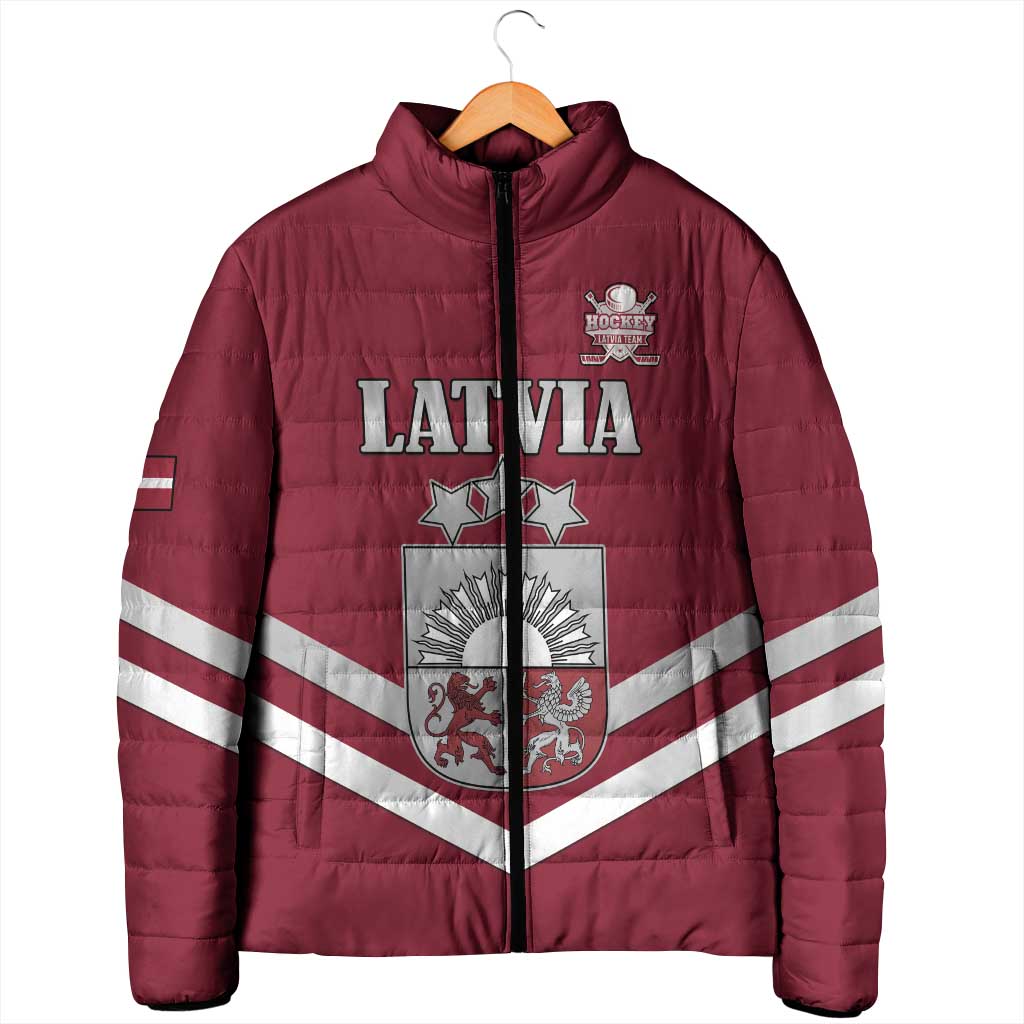 Custom Latvia Ice Hockey 2026 Padded Jacket Never Backs Down